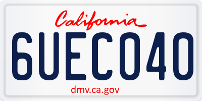 CA license plate 6UEC040