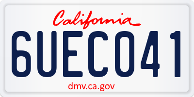 CA license plate 6UEC041