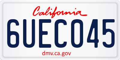 CA license plate 6UEC045