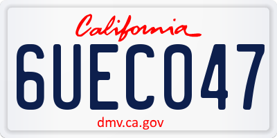 CA license plate 6UEC047