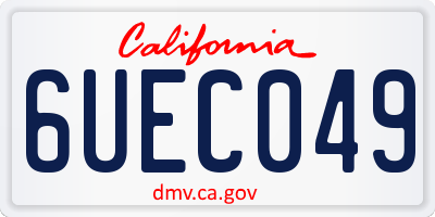 CA license plate 6UEC049