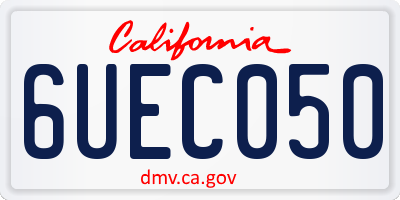 CA license plate 6UEC050