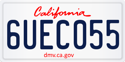 CA license plate 6UEC055