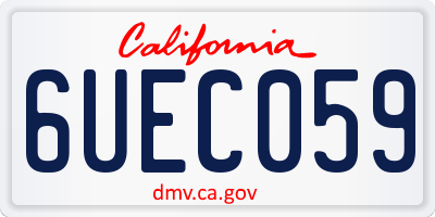 CA license plate 6UEC059