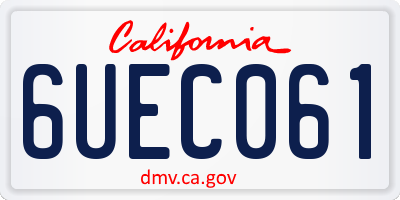 CA license plate 6UEC061