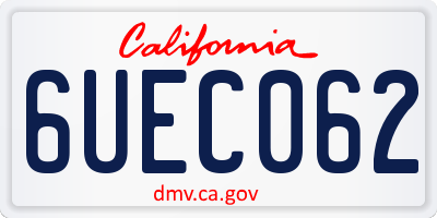 CA license plate 6UEC062