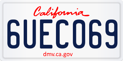 CA license plate 6UEC069