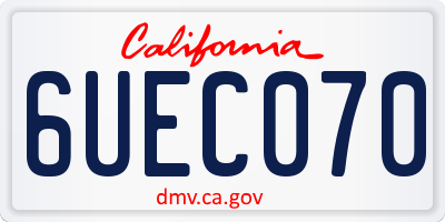 CA license plate 6UEC070