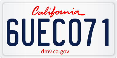 CA license plate 6UEC071