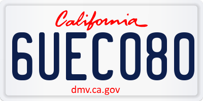 CA license plate 6UEC080