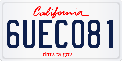 CA license plate 6UEC081