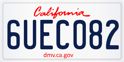 CA license plate 6UEC082