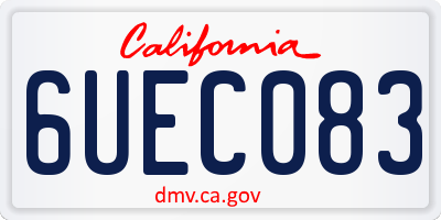 CA license plate 6UEC083