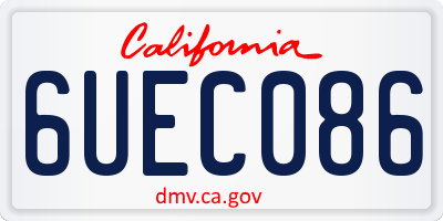 CA license plate 6UEC086
