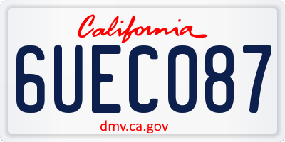 CA license plate 6UEC087