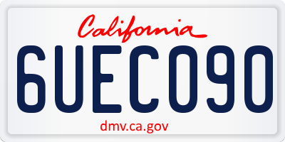 CA license plate 6UEC090