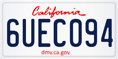 CA license plate 6UEC094