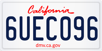 CA license plate 6UEC096