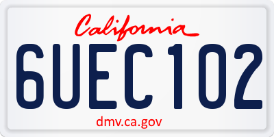 CA license plate 6UEC102