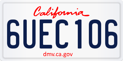 CA license plate 6UEC106