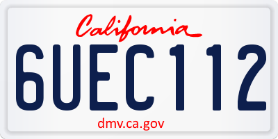 CA license plate 6UEC112