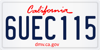 CA license plate 6UEC115