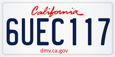 CA license plate 6UEC117