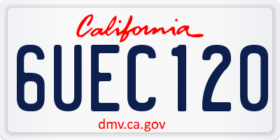 CA license plate 6UEC120