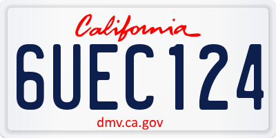 CA license plate 6UEC124
