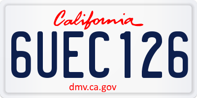 CA license plate 6UEC126