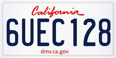 CA license plate 6UEC128