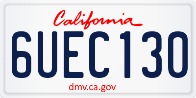 CA license plate 6UEC130