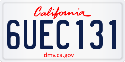 CA license plate 6UEC131
