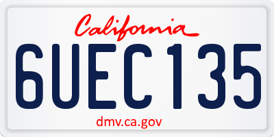 CA license plate 6UEC135