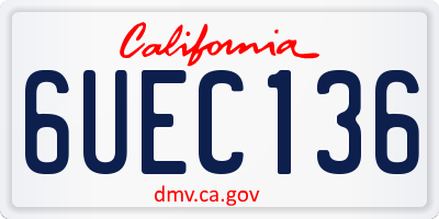 CA license plate 6UEC136
