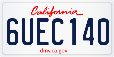 CA license plate 6UEC140
