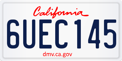 CA license plate 6UEC145