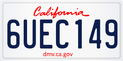CA license plate 6UEC149