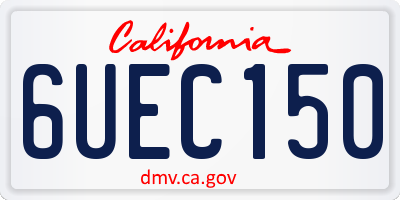 CA license plate 6UEC150