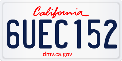 CA license plate 6UEC152