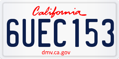 CA license plate 6UEC153