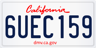CA license plate 6UEC159