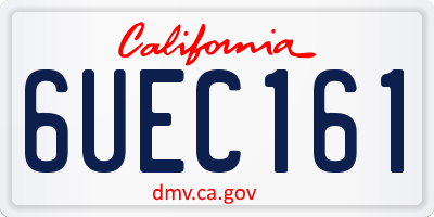 CA license plate 6UEC161