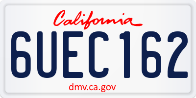 CA license plate 6UEC162