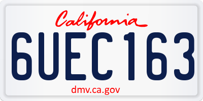 CA license plate 6UEC163