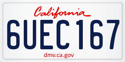 CA license plate 6UEC167