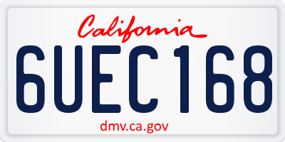 CA license plate 6UEC168