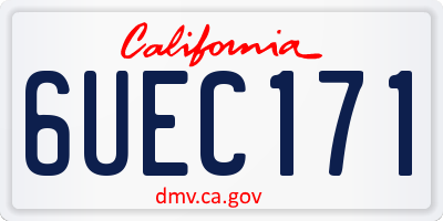 CA license plate 6UEC171
