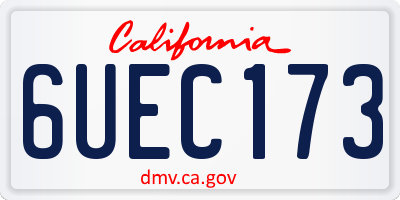 CA license plate 6UEC173