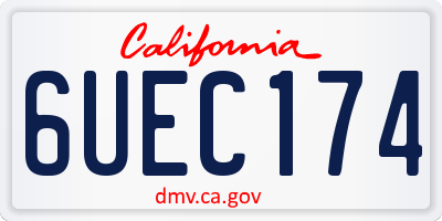 CA license plate 6UEC174